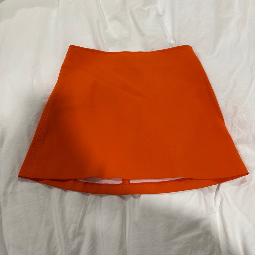 Zara Orange Mini A Line Skirt